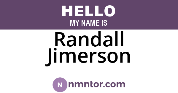 Randall Jimerson