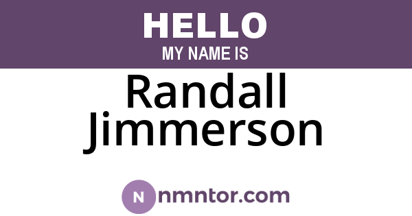 Randall Jimmerson