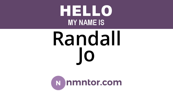 Randall Jo