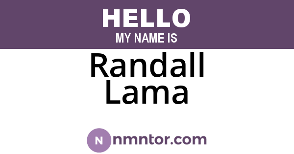 Randall Lama
