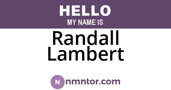 Randall Lambert