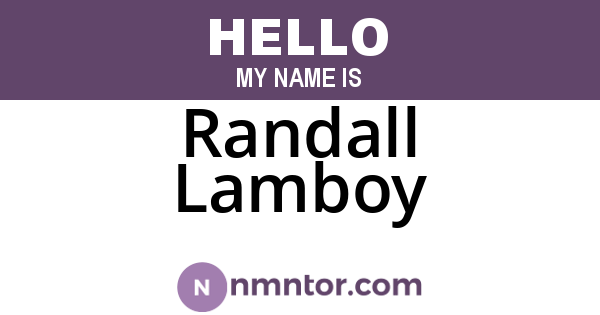 Randall Lamboy