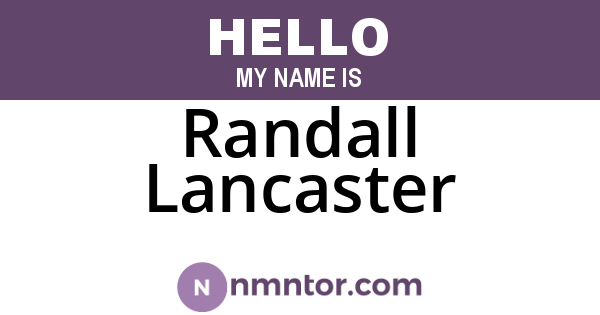 Randall Lancaster