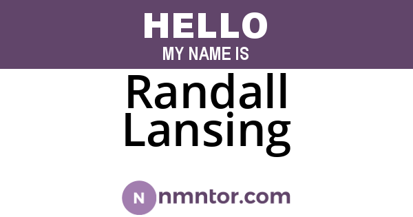 Randall Lansing