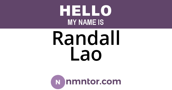 Randall Lao