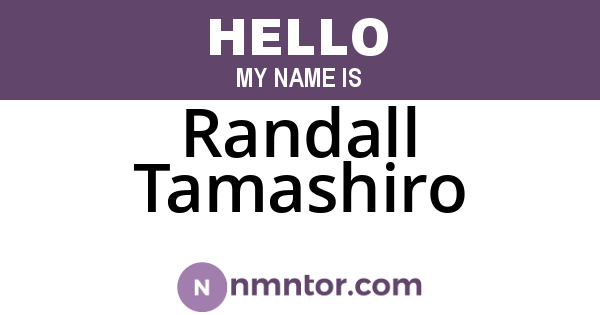 Randall Tamashiro