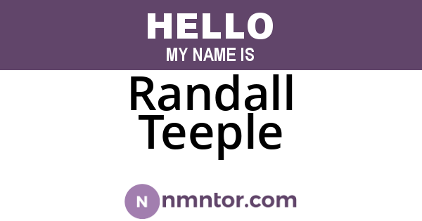 Randall Teeple