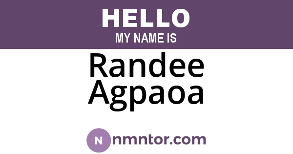 Randee Agpaoa
