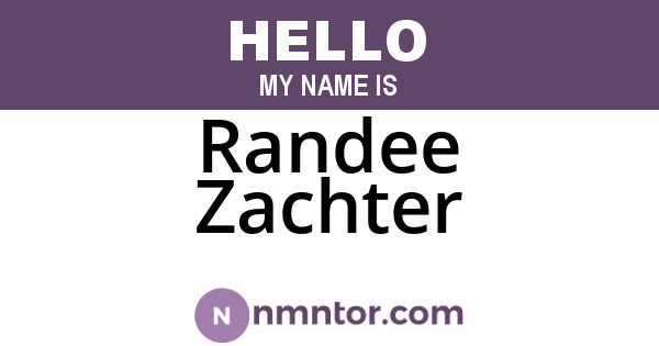 Randee Zachter