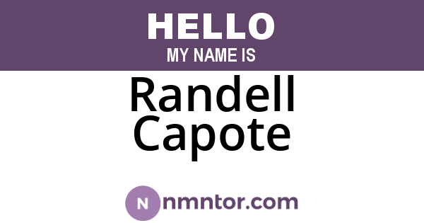 Randell Capote