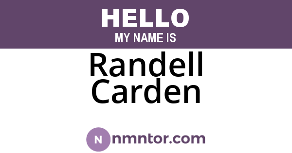 Randell Carden