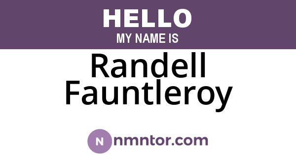 Randell Fauntleroy
