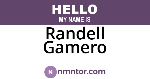 Randell Gamero