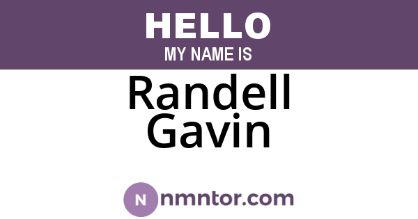 Randell Gavin