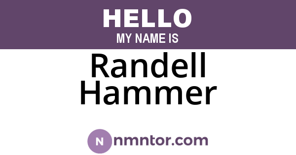 Randell Hammer