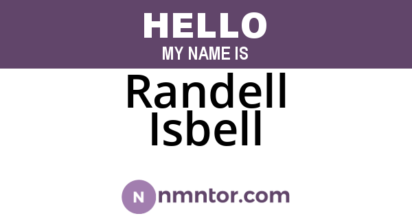 Randell Isbell