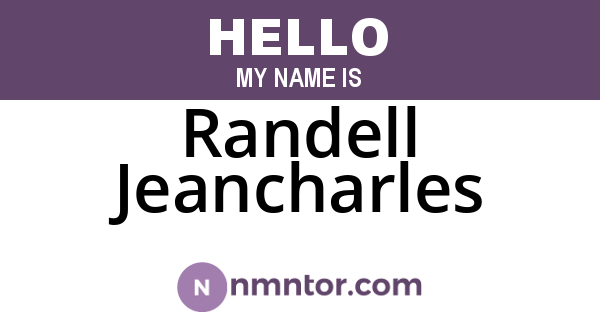 Randell Jeancharles