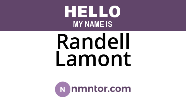 Randell Lamont