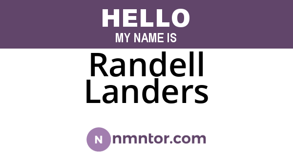 Randell Landers
