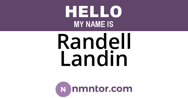 Randell Landin