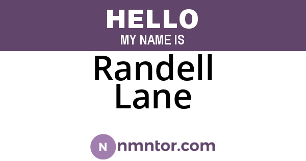Randell Lane