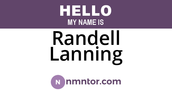 Randell Lanning