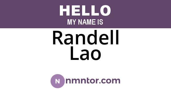 Randell Lao