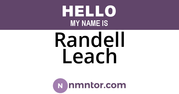 Randell Leach