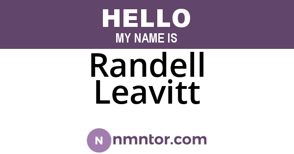 Randell Leavitt