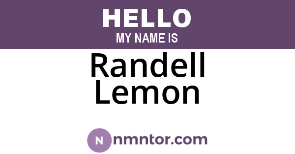 Randell Lemon