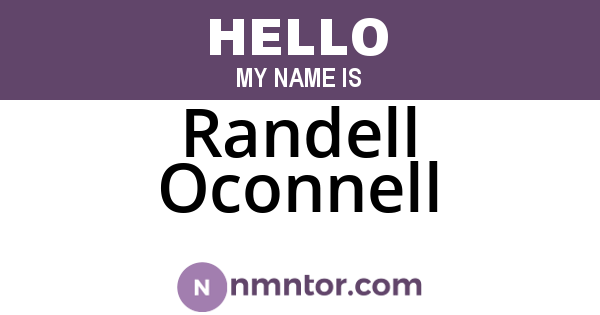 Randell Oconnell