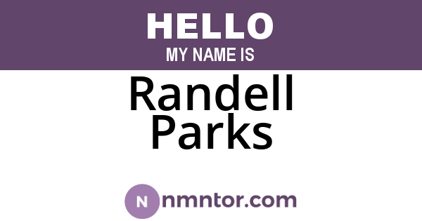 Randell Parks