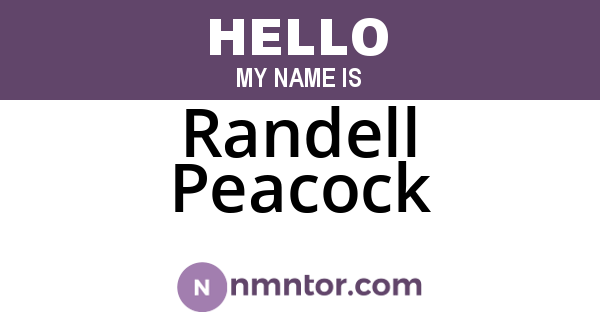 Randell Peacock