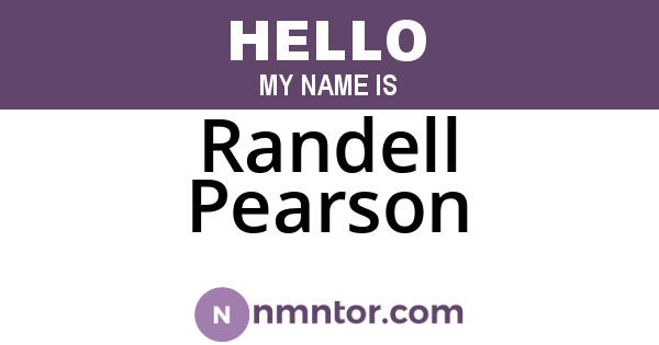 Randell Pearson