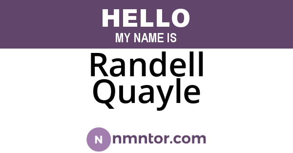 Randell Quayle