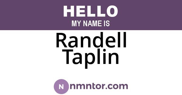 Randell Taplin