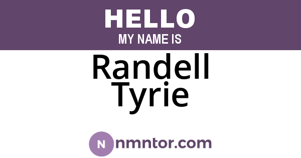 Randell Tyrie