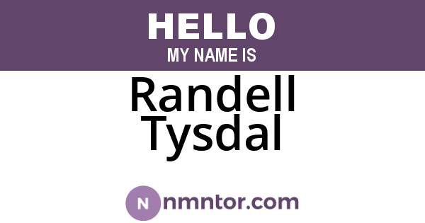 Randell Tysdal
