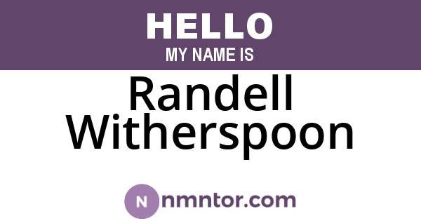 Randell Witherspoon