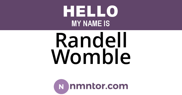 Randell Womble
