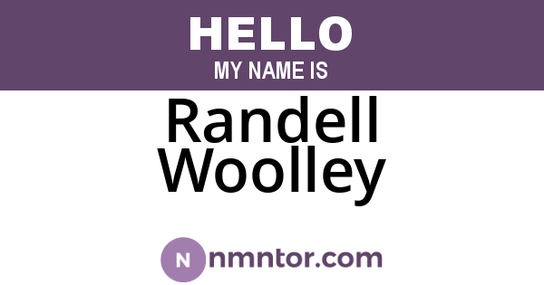 Randell Woolley