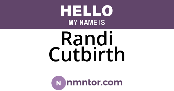 Randi Cutbirth