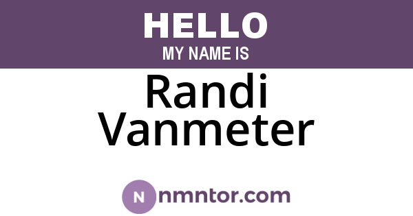 Randi Vanmeter