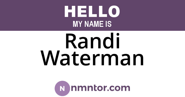 Randi Waterman
