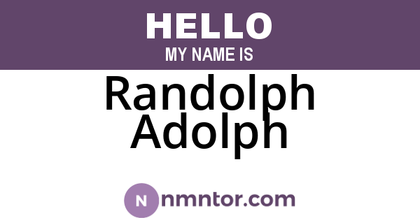Randolph Adolph