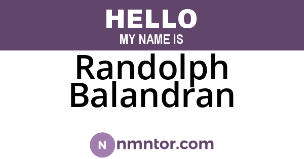 Randolph Balandran