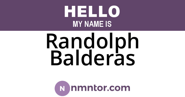 Randolph Balderas