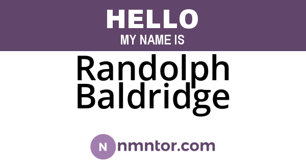 Randolph Baldridge