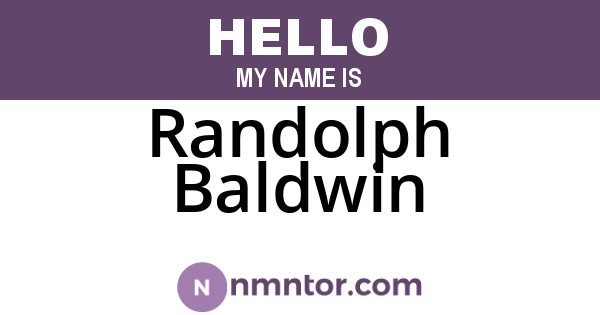 Randolph Baldwin