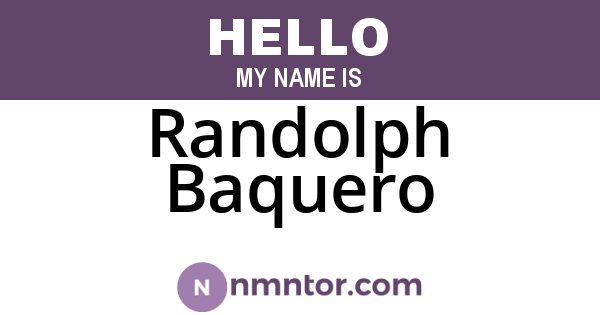 Randolph Baquero